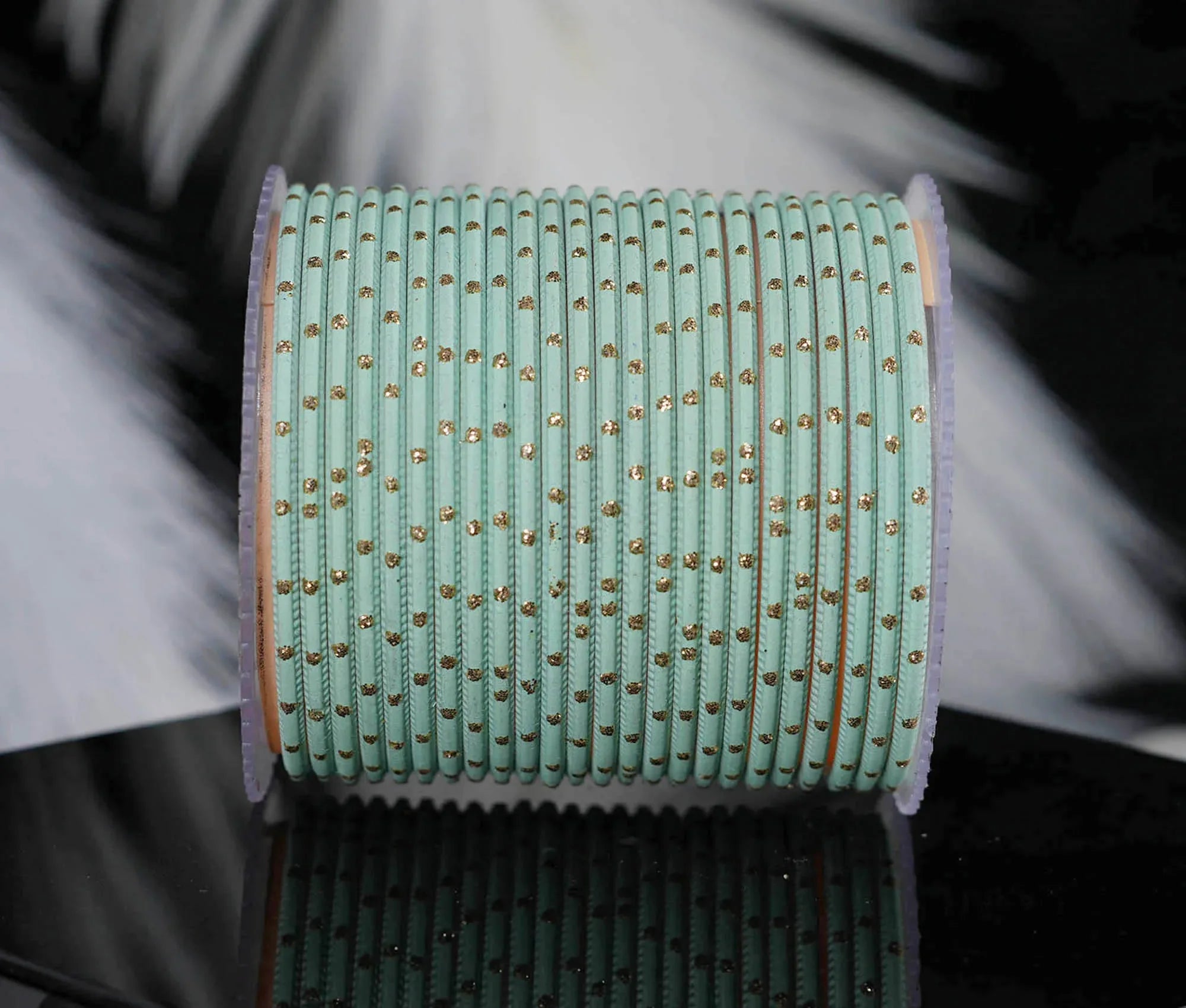 Pista Dot Design Matte Finish Metal Bangle for Women & Girls (Pack of 24) - The Golden Cascade